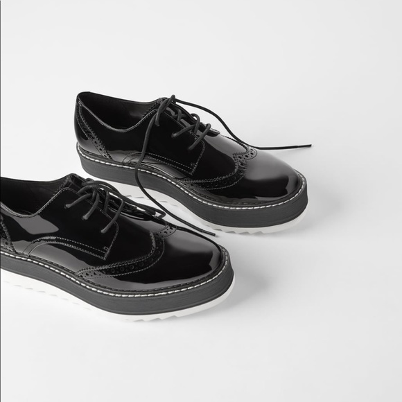 flat platform derby shoes trf